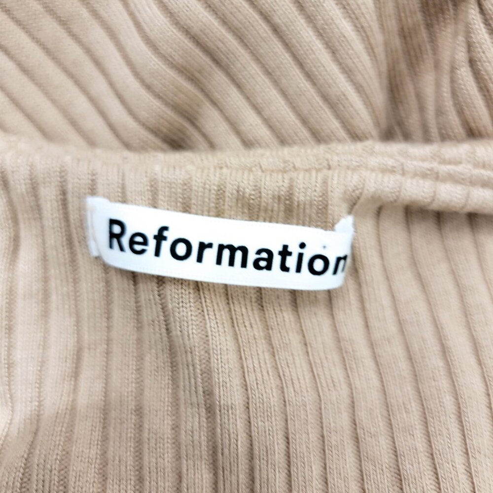 Reformation Hosby Ribbed Midi Dress in Buff Tan XL - Picture 10 of 10